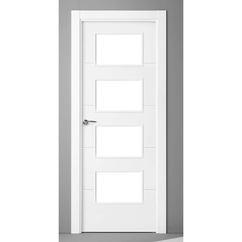 Puerta Lacada Blanca 4 vidrios Mod 8514