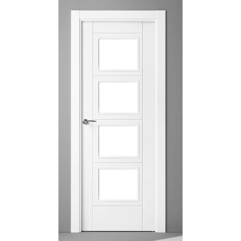 Puerta Lacada Blanca 4 vidrios Mod 8814