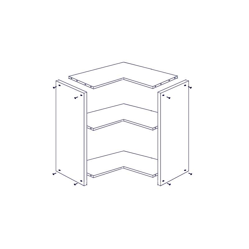 Rinconera alta en escuadra